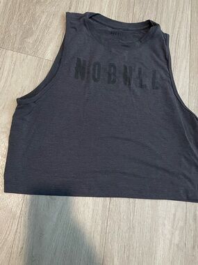 NOBULL Black Cropped Tank with Subtle Logo